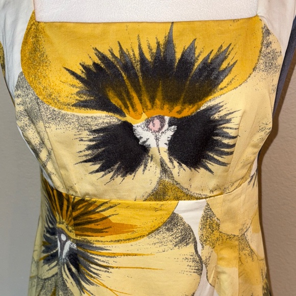 Leifsdottir Bellis brushstroke Yellow and Black Floral Dress - Picture 14 of 16